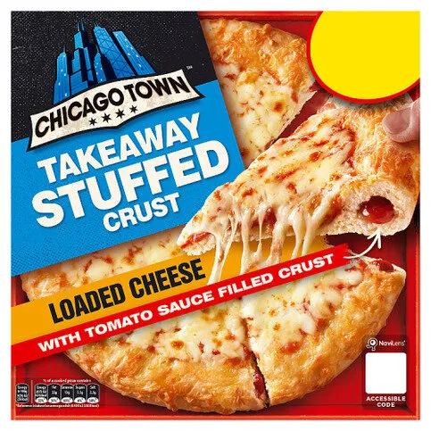 Chicago Town Takeaway Stuffed Crust Loaded Cheese with Tomato Sauce Filled Crust Pizza 480g